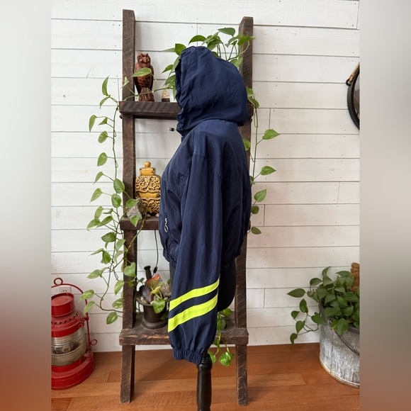 New Look Navy Raincoat with Yellow Stripes - Picture 9 of 17